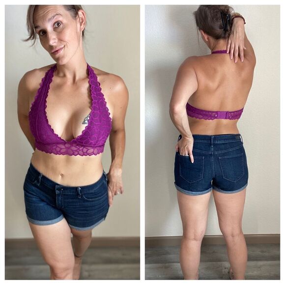 PINK Victoria’s Secret Lace Bralette Purple Small Adjustable Vacation Boho - Picture 1 of 9